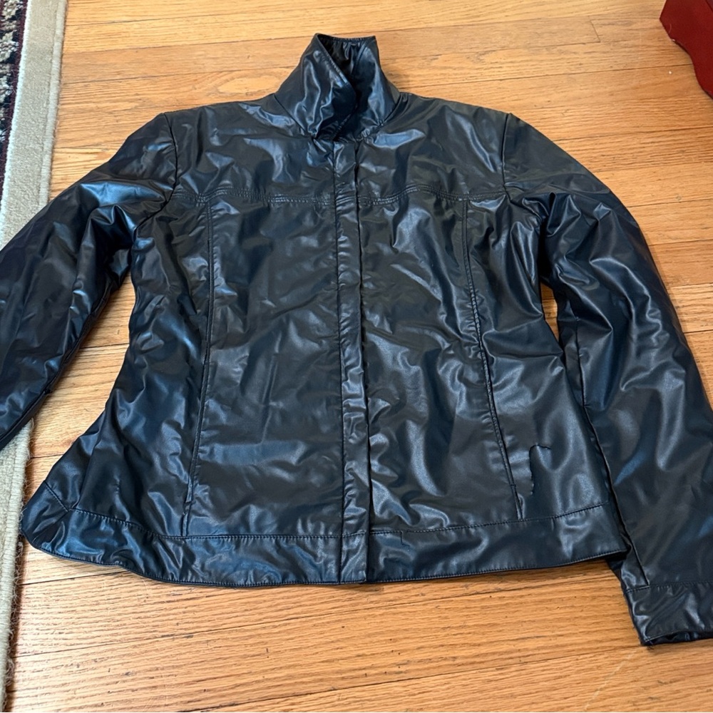 Ici & Maintenant black faux leather jacket European 42 (Large or U.S. size 12)